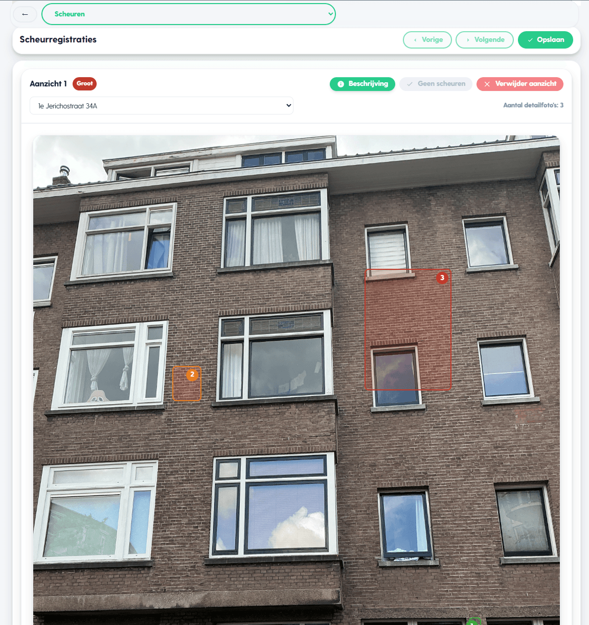 Scheuropname met AI-detectie in de FunderScan-app